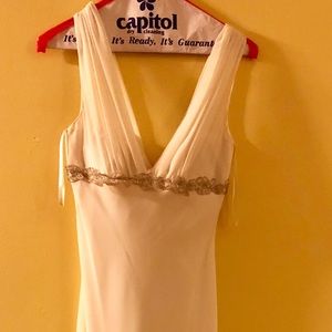 Full length cream dress